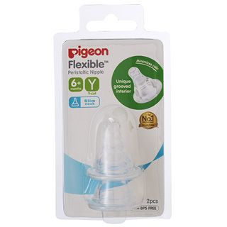 Pigeon Flexible Peristaltic Nipple Size S Y-cut 6+month (26660)