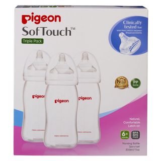 Pigeon Softouch Triple Pack 6+month 11oz/330ml