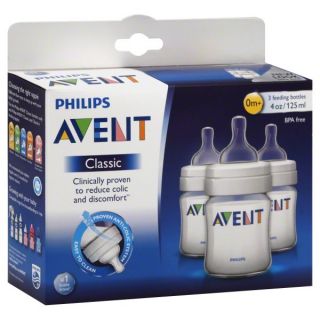 Avent Classic 3Pack 0+ Month 4oz/125ml (SCF680/37)