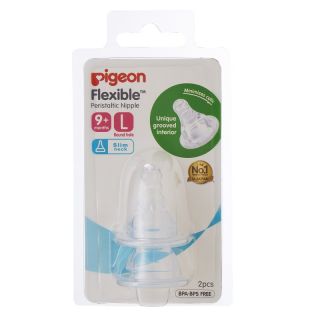 Pigeon Flexible Peristaltic Nipple Size L 9+month (26661)