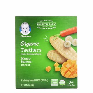 BabyFood Snack Gerber Teethers Mango Banana Carrot 7m+
