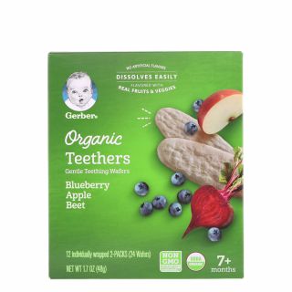 BabyFood Snack Gerber Teethers Blueberry Apple Beet 7m+
