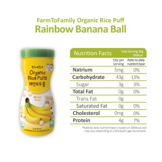 Korea Farm To Family Org Rice Puffs Rainbow Ball (Banana)
