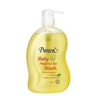 Bath Bath Pureen Baby Wash+Shampoo Yellow 750ml