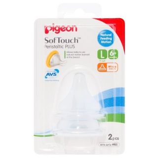 Pigeon SofTouch Peristaltic Nipple Size L 6+Month (26656)
