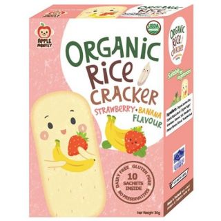 Organic Rice Chacker Strawberry+Banana 30g